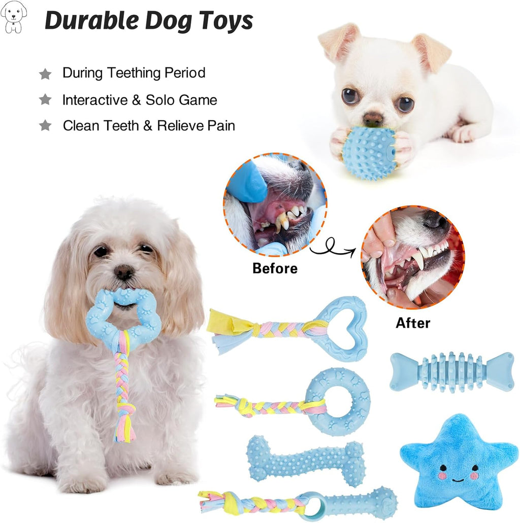 MRSOHRET Juguetes para cachorros, paquete de 8 juguetes masticables...