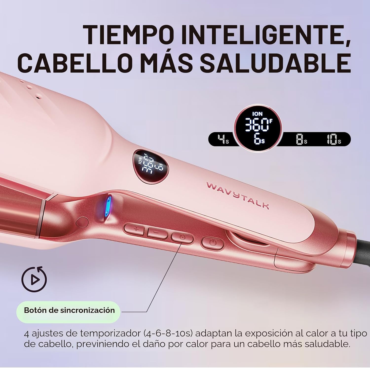 Wavytalk Power Wave - Engarzador de pelo iónico para menos daño por...