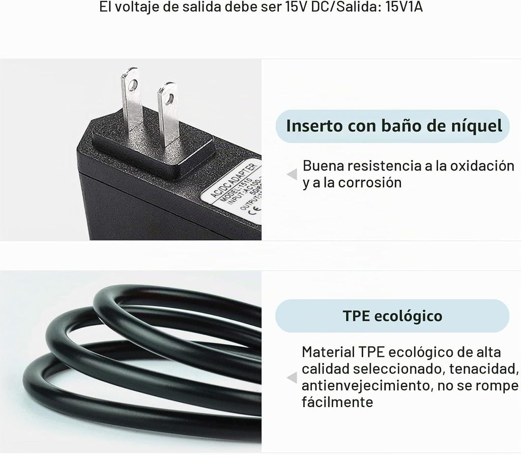 DC 15V 1A Cargador de cable de alimentación de arranque de coche pa...