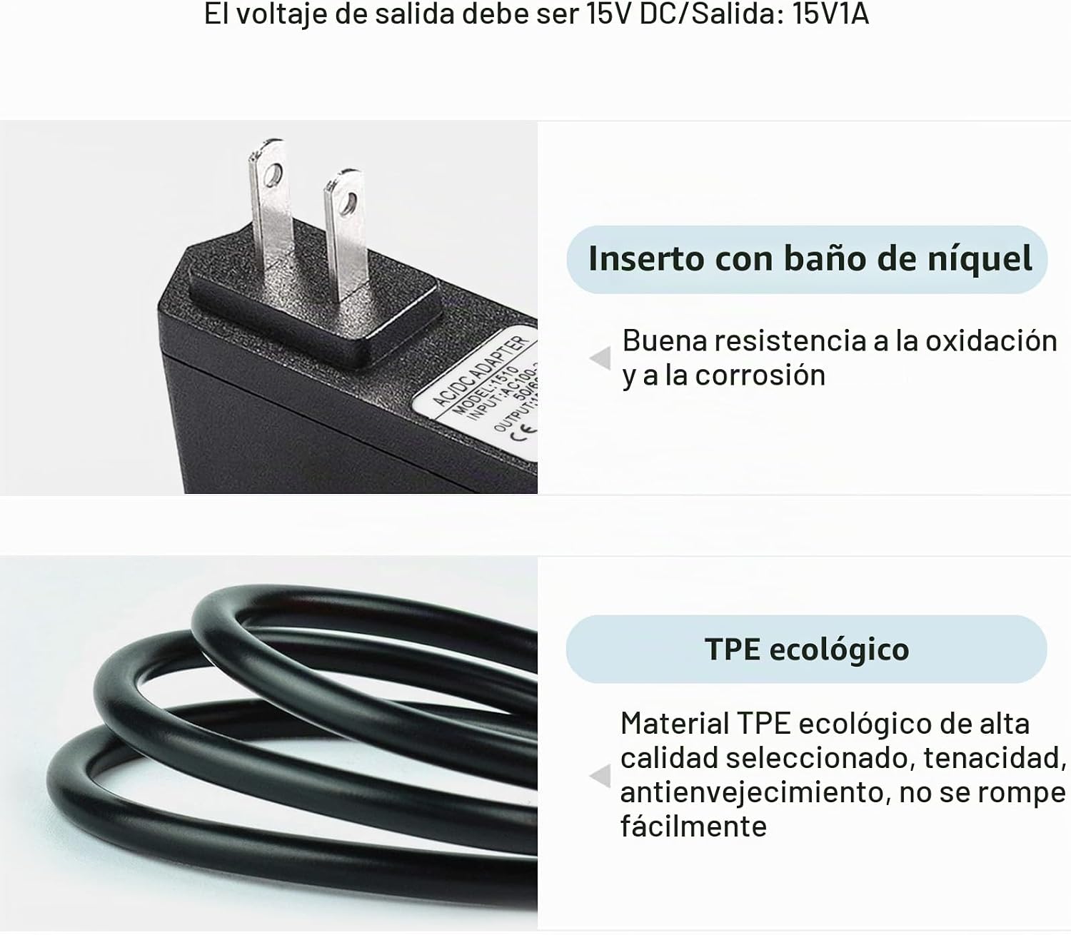 DC 15V 1A Cargador de cable de alimentación de arranque de coche pa...