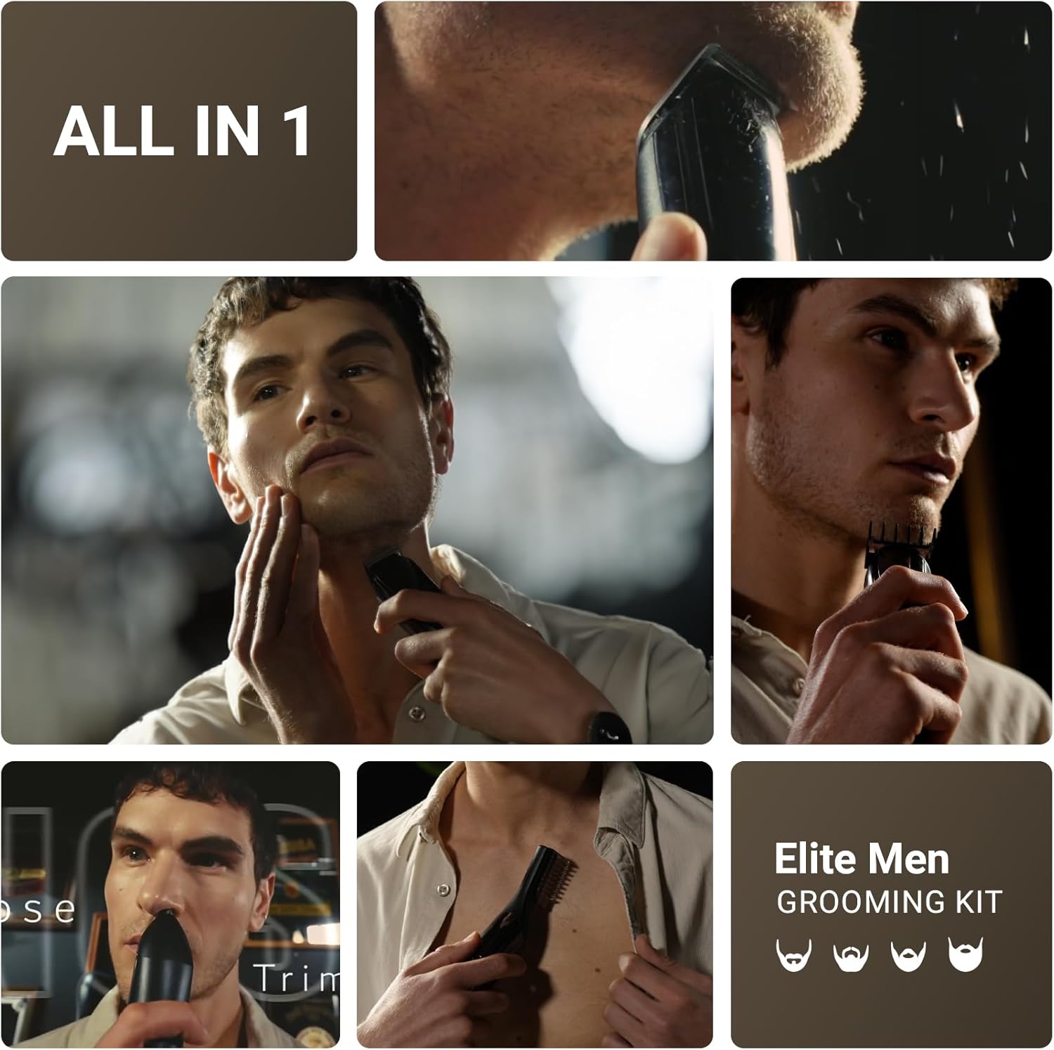 SHPAVVER ETHUP Recortadora de barba recargable para hombres: cortap...