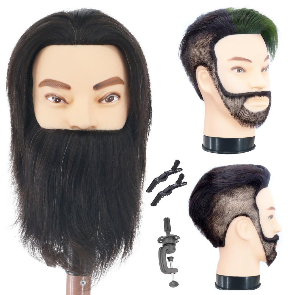 Cabeza de maniquí masculino con cabello humano de 12 pulgadas, cabe...
