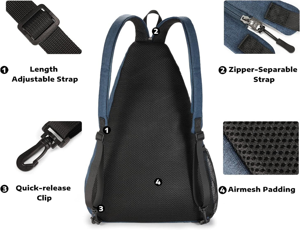 A11N SPORTS Bolsa de Pickleball, Bandolera Reversible con Correa Cr...