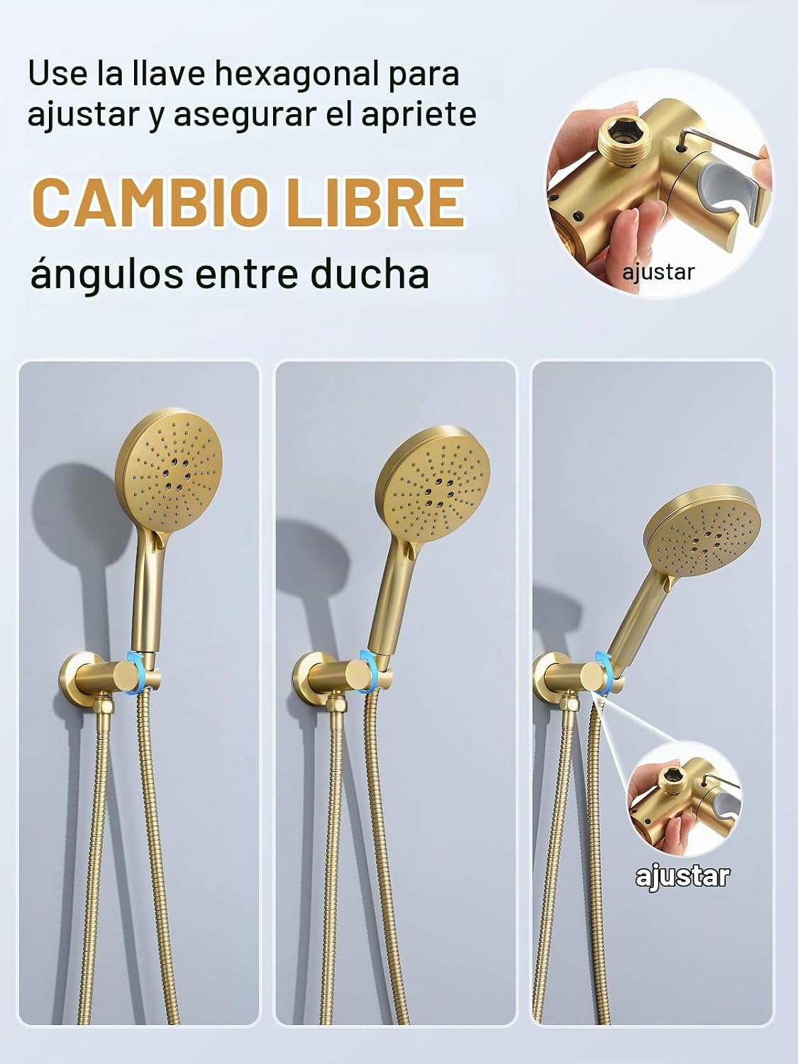 Woindo Juego de grifo de ducha de 10 pulgadas, cabezal de ducha lat...