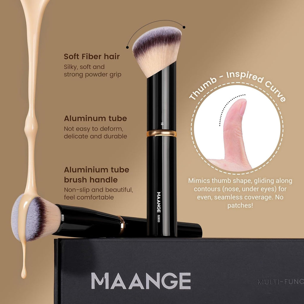 MAANGE Juego de 16 brochas de maquillaje profesionales para base de...