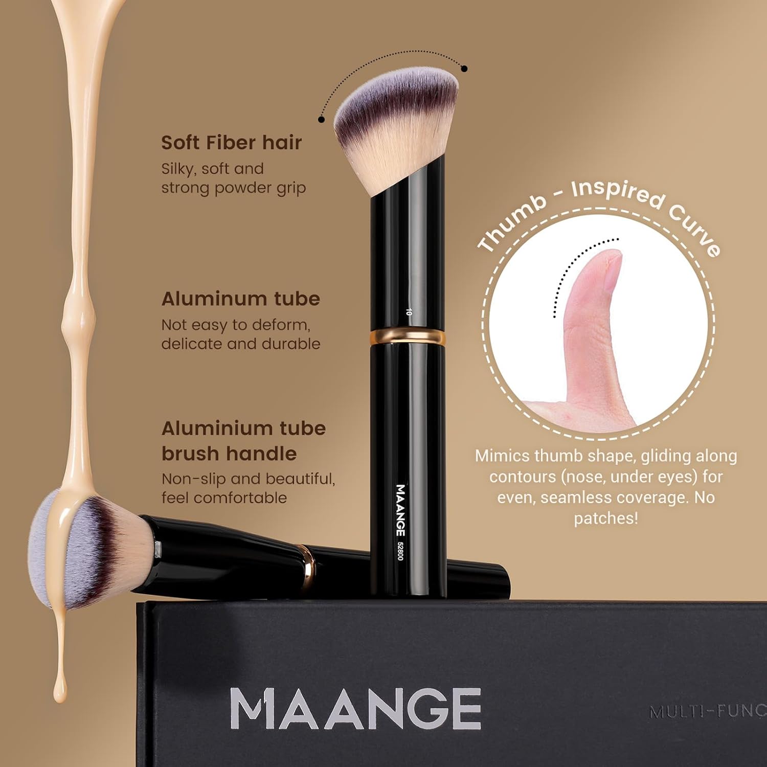 MAANGE Juego de 16 brochas de maquillaje profesionales para base de...