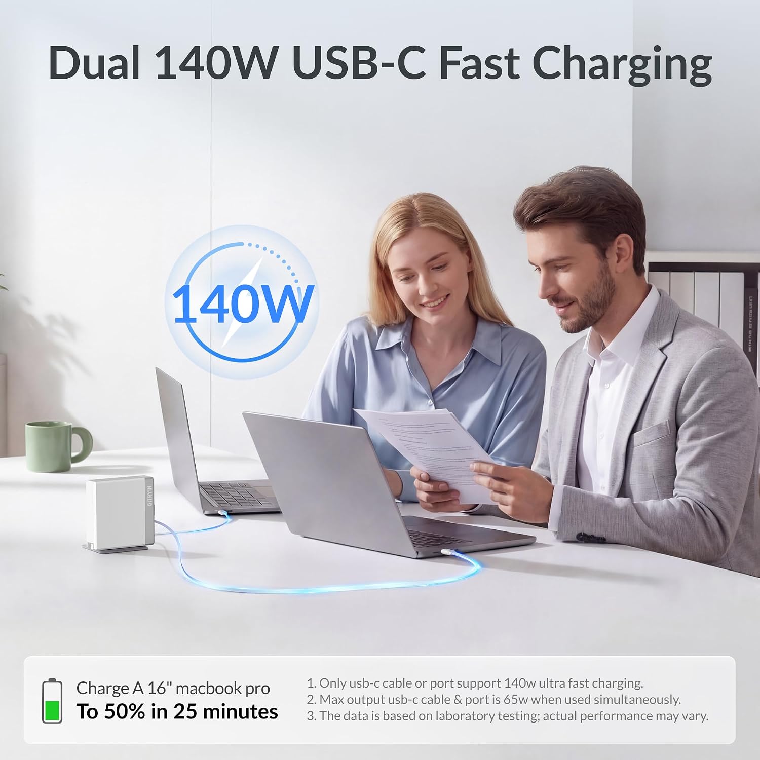 Gitryin Bloque de cargador retráctil de 140 W para MacBook múltiple...