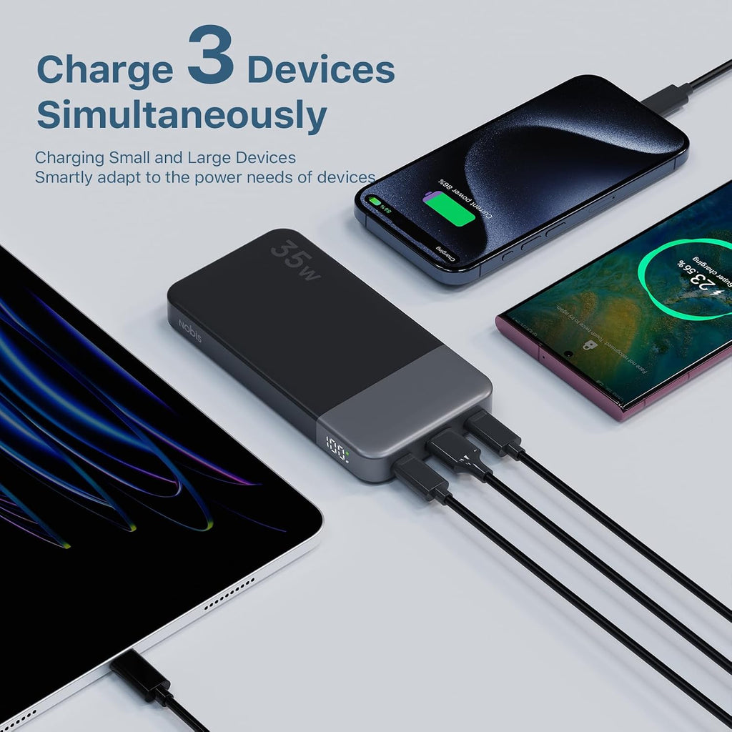 NOBIS Cargador portátil, cargador de batería de 10000 mAh de carga...