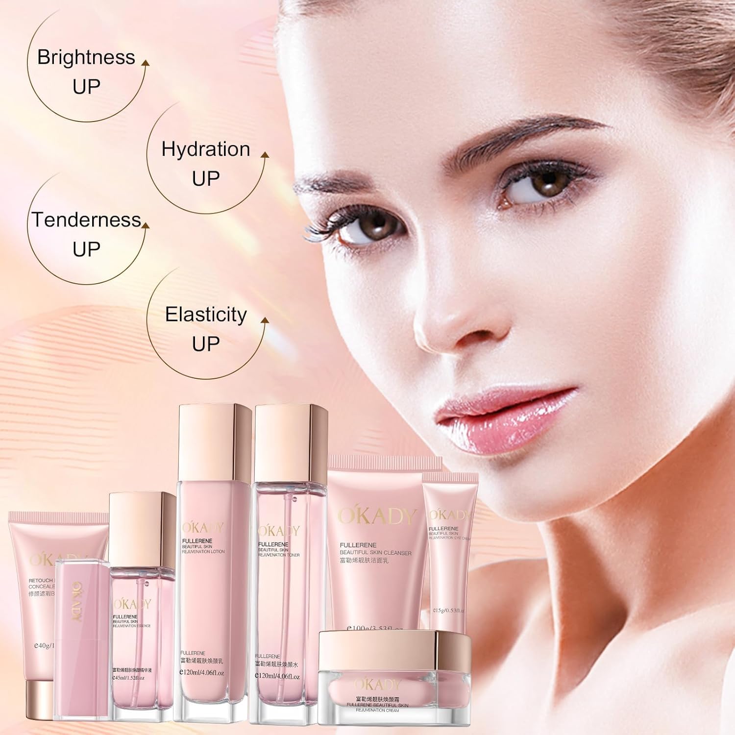 Set de regalo 8 en 1 para el cuidado de la piel y maquillaje con co...