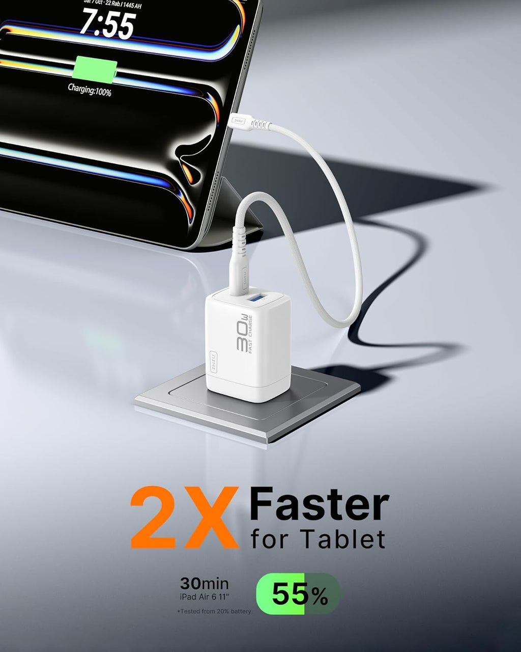 INIU Cargador USB C Bloque, 30W Pack de 2 PD Carga Rápida, [USBC +...