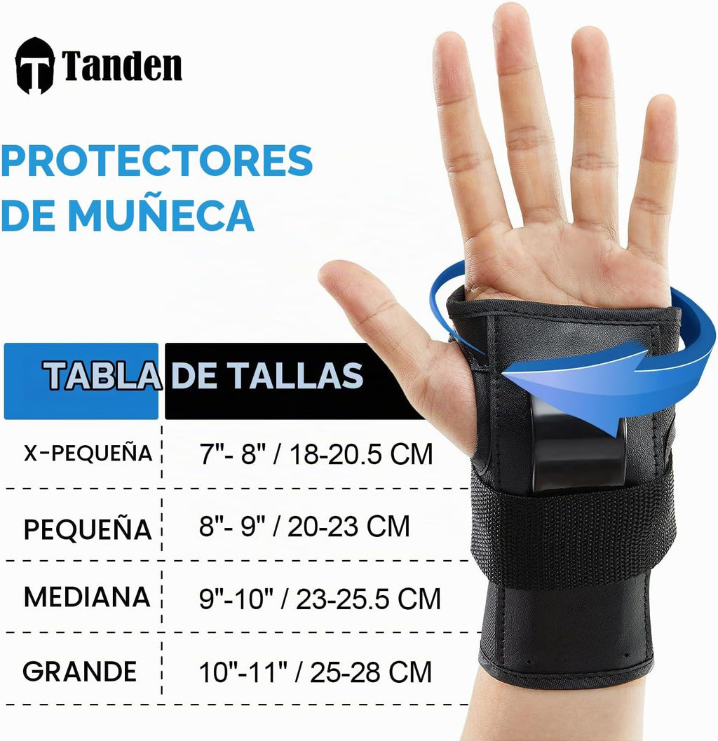 Tanden - Protectores de muñeca para patinaje, equipo de protección...