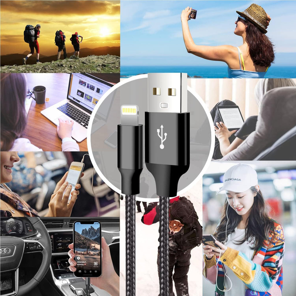 cugunu Cargador para iPhone, 5 unidades de 3\/3\/6\/6\/10 pies, con...