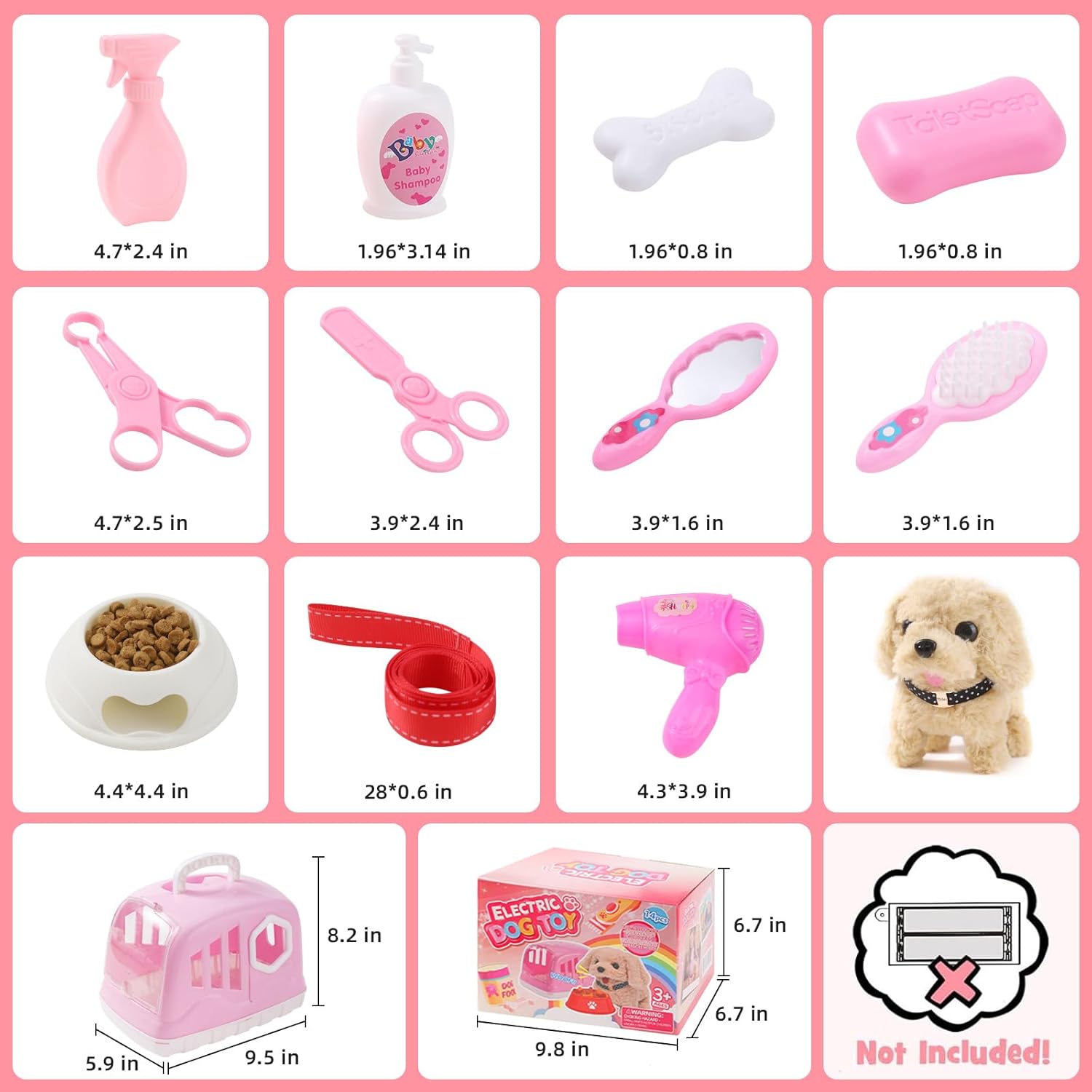 Volmop 14 piezas juguetes para perros para niños, juguete electróni...