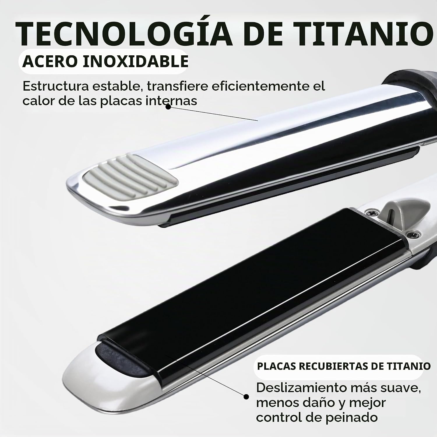Rozamor - Plancha plana de titanio profesional, plancha y rizador d...