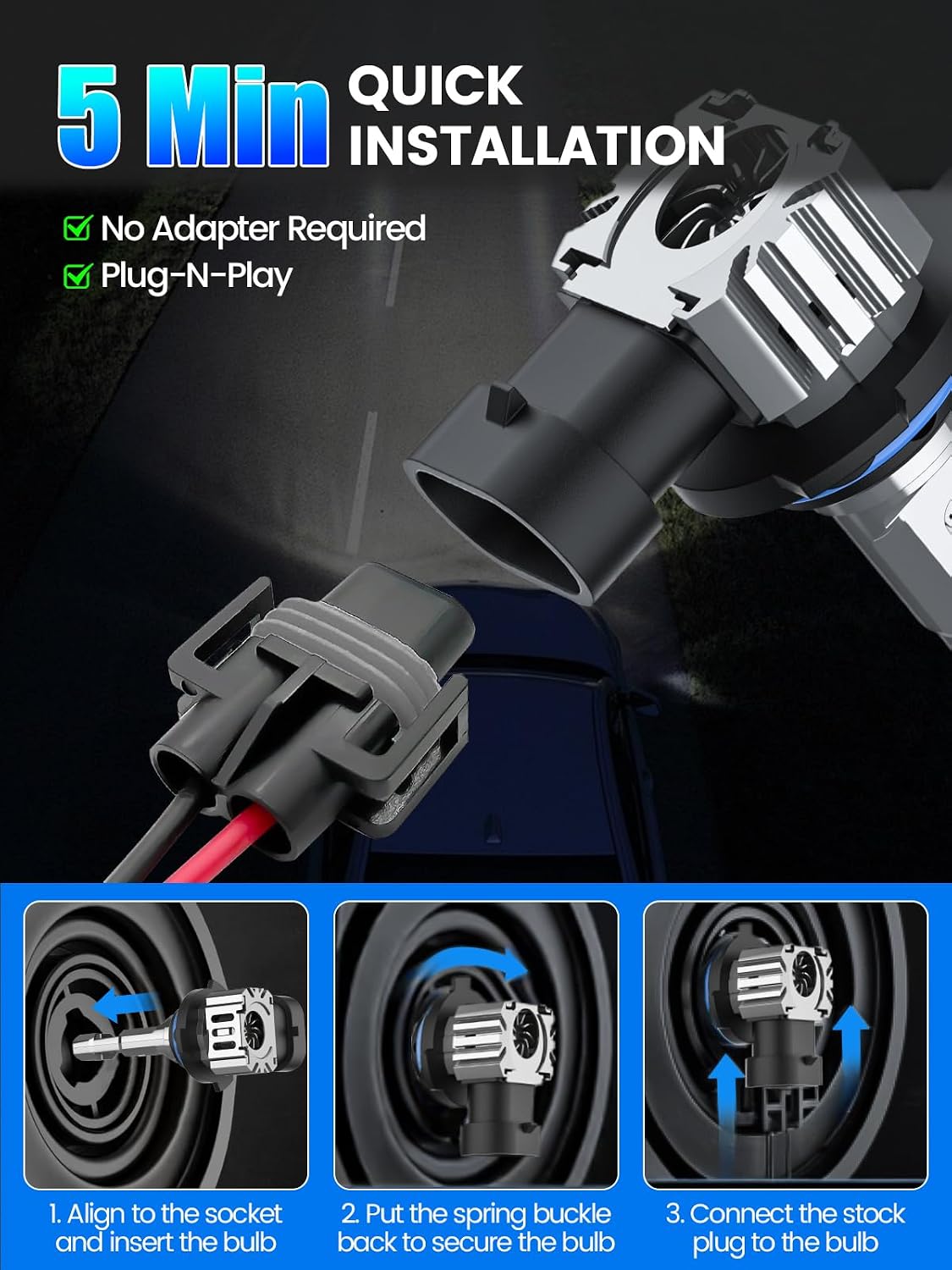 RCJ Combo de bombillas 9005 9006, 600% de brillo 9005\/HB3 9006\/HB...