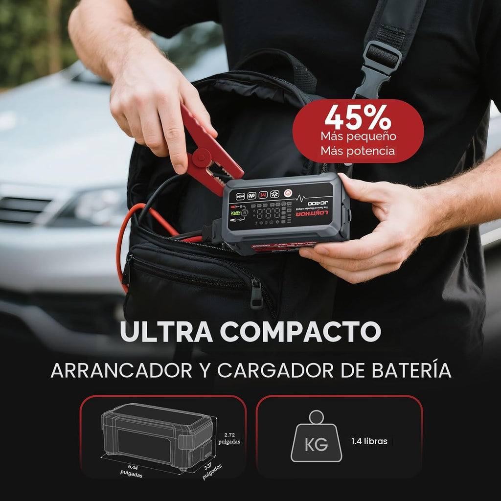 LOKITHOR Cargador de batería de coche JC400 2A\/1A\/750mA 6\/12V y...