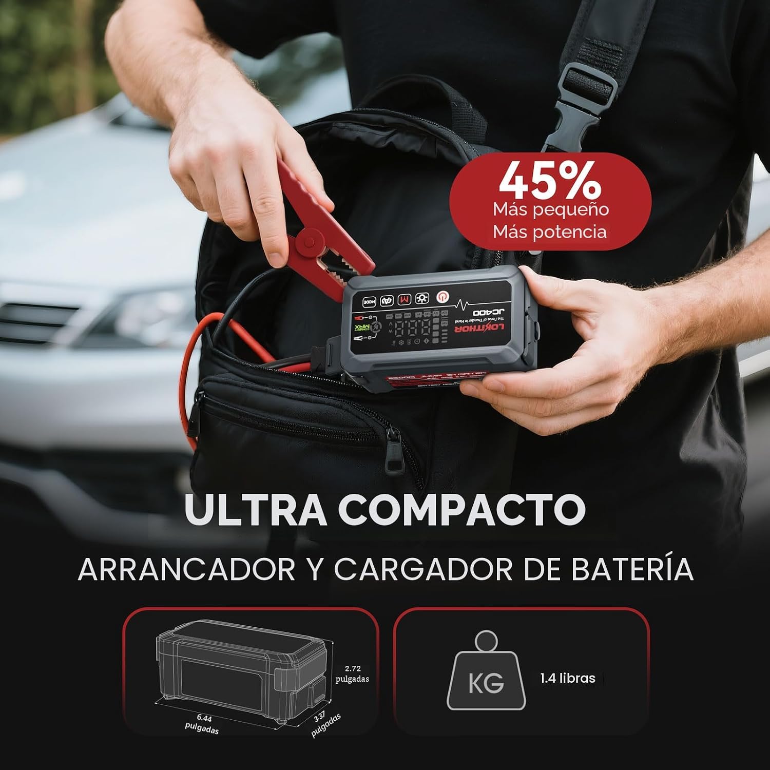 LOKITHOR Cargador de batería de coche JC400 2A\/1A\/750mA 6\/12V y...