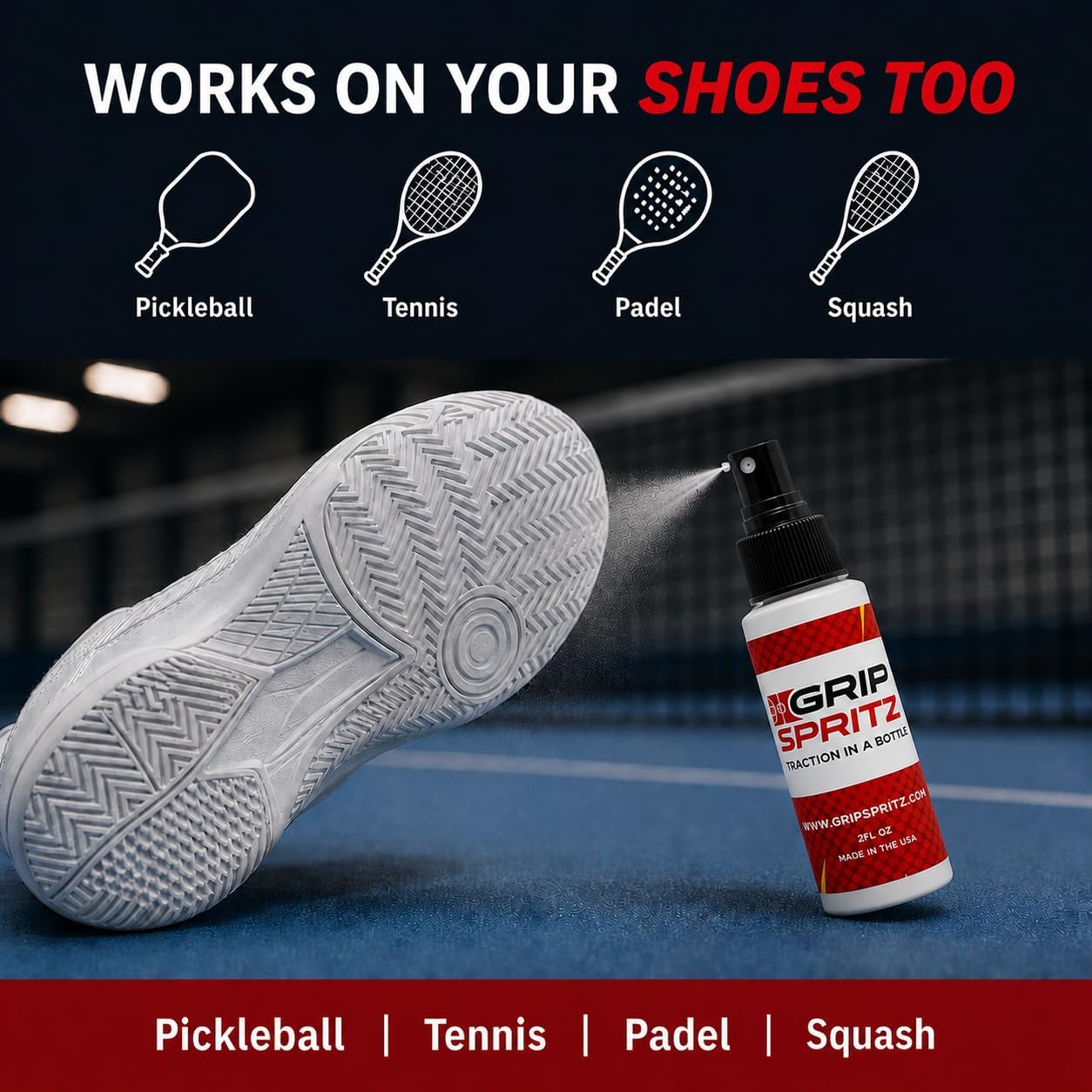 Grip Spritz Spray de agarre Pickleball | Restaura la pegajosidad de...