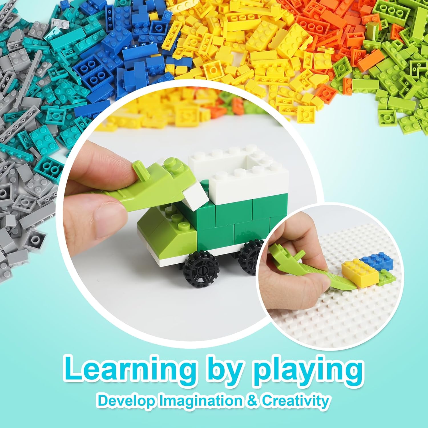 ekuzi Juego de bloques de construcción creativos compatibles con la...