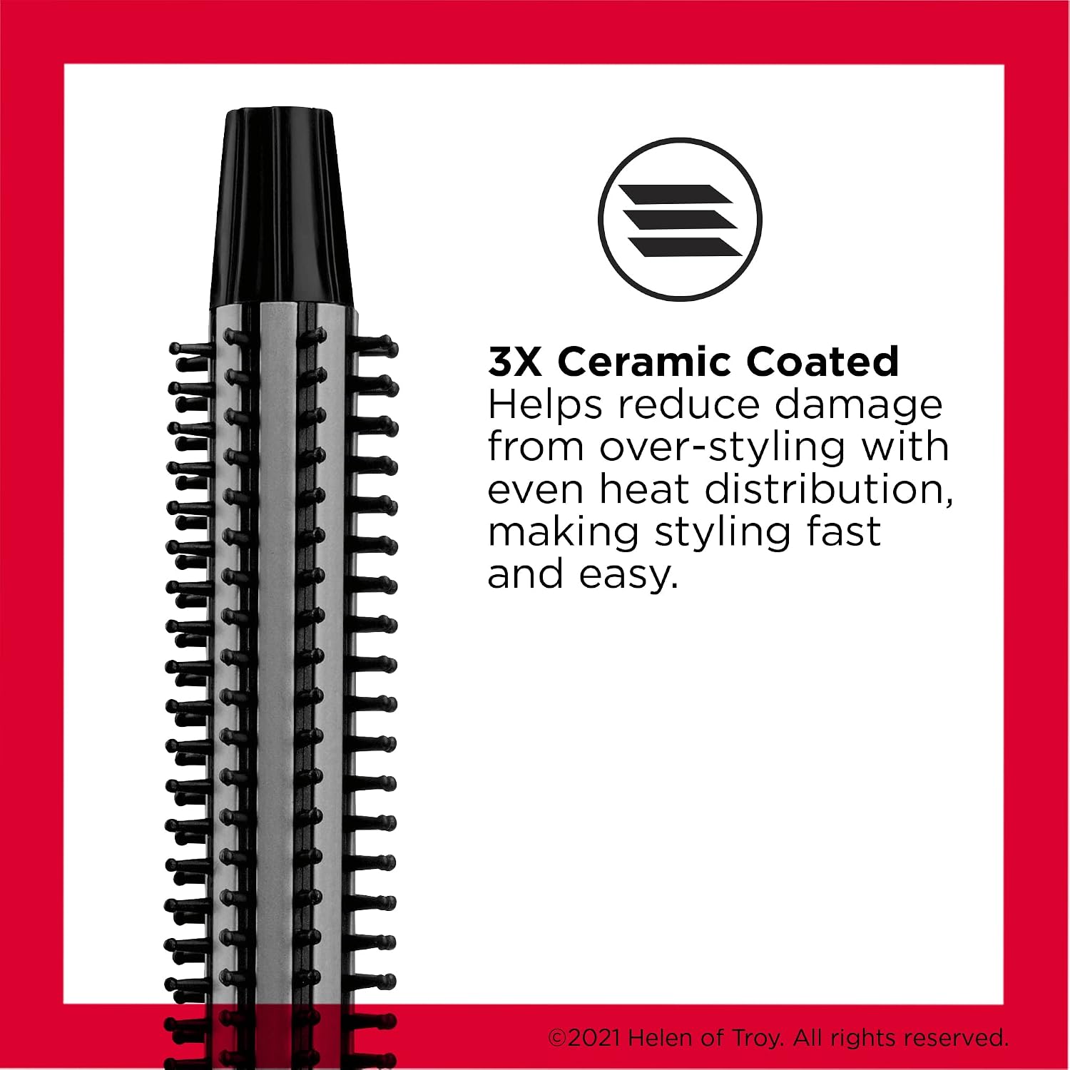 REVLON Perfect Heat - Cepillo para rizador de cerámica, negro, 3\/4...