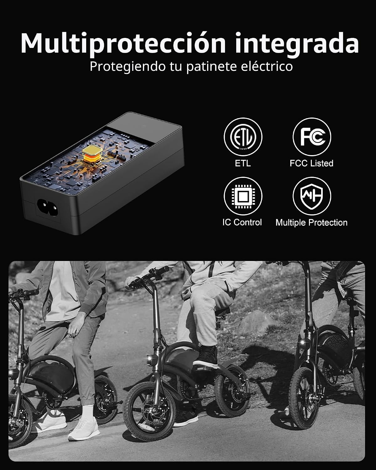 Cargador VHBW de 42 V para bicicleta eléctrica Jetson, compatible c...