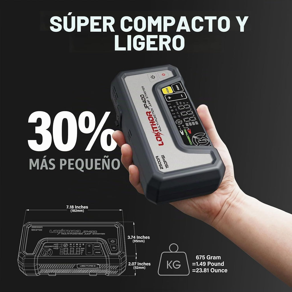 LOKITHOR JP400 Arrancador de Salto con Compresor de Aire, Paquete P...