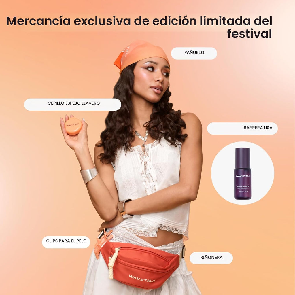 Wavytalk Spotlight Sleek Steamline Pro Steam - Cepillo alisador de...