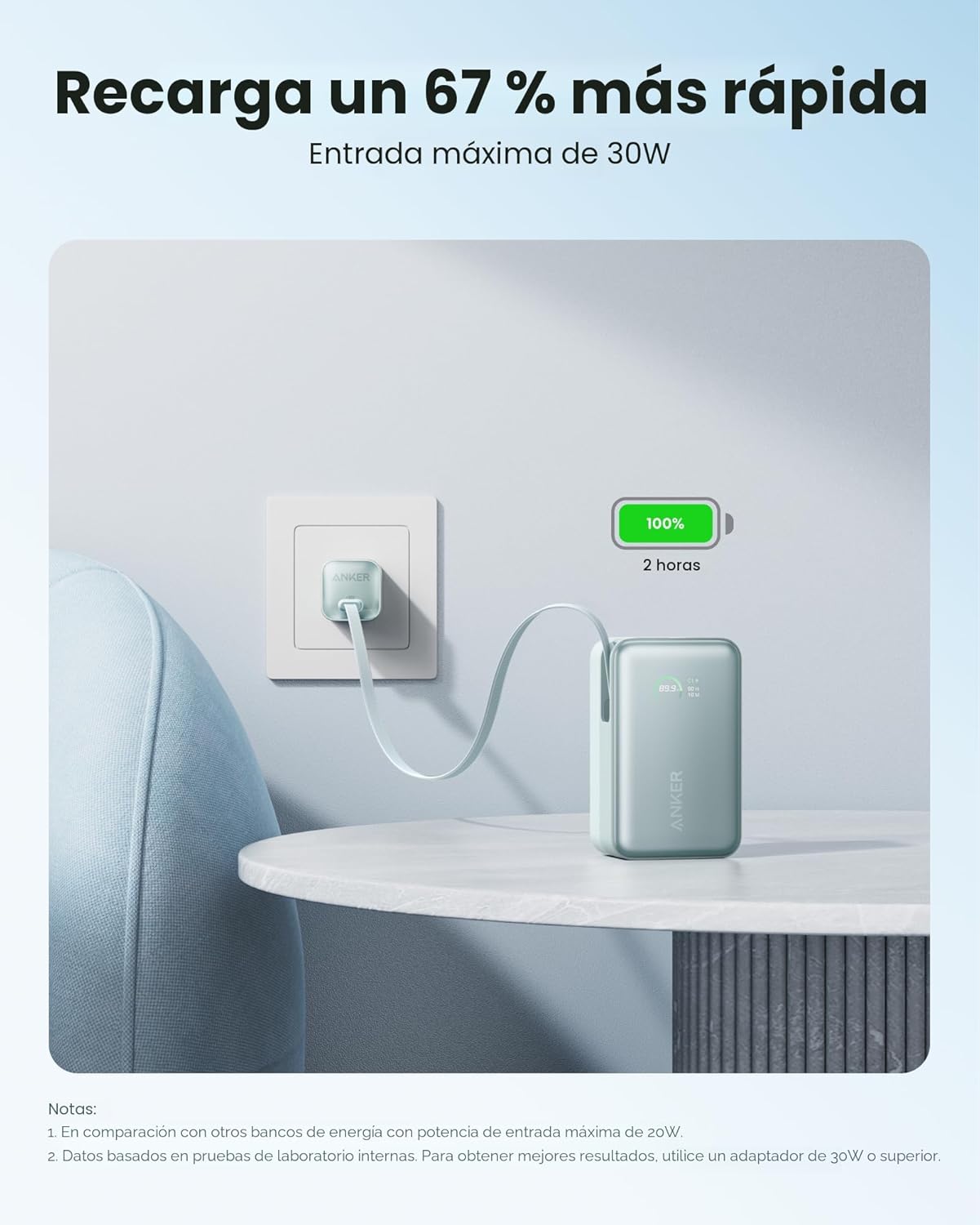 Anker Cargador portátil nano, banco de energía compacto de 10,000 m...