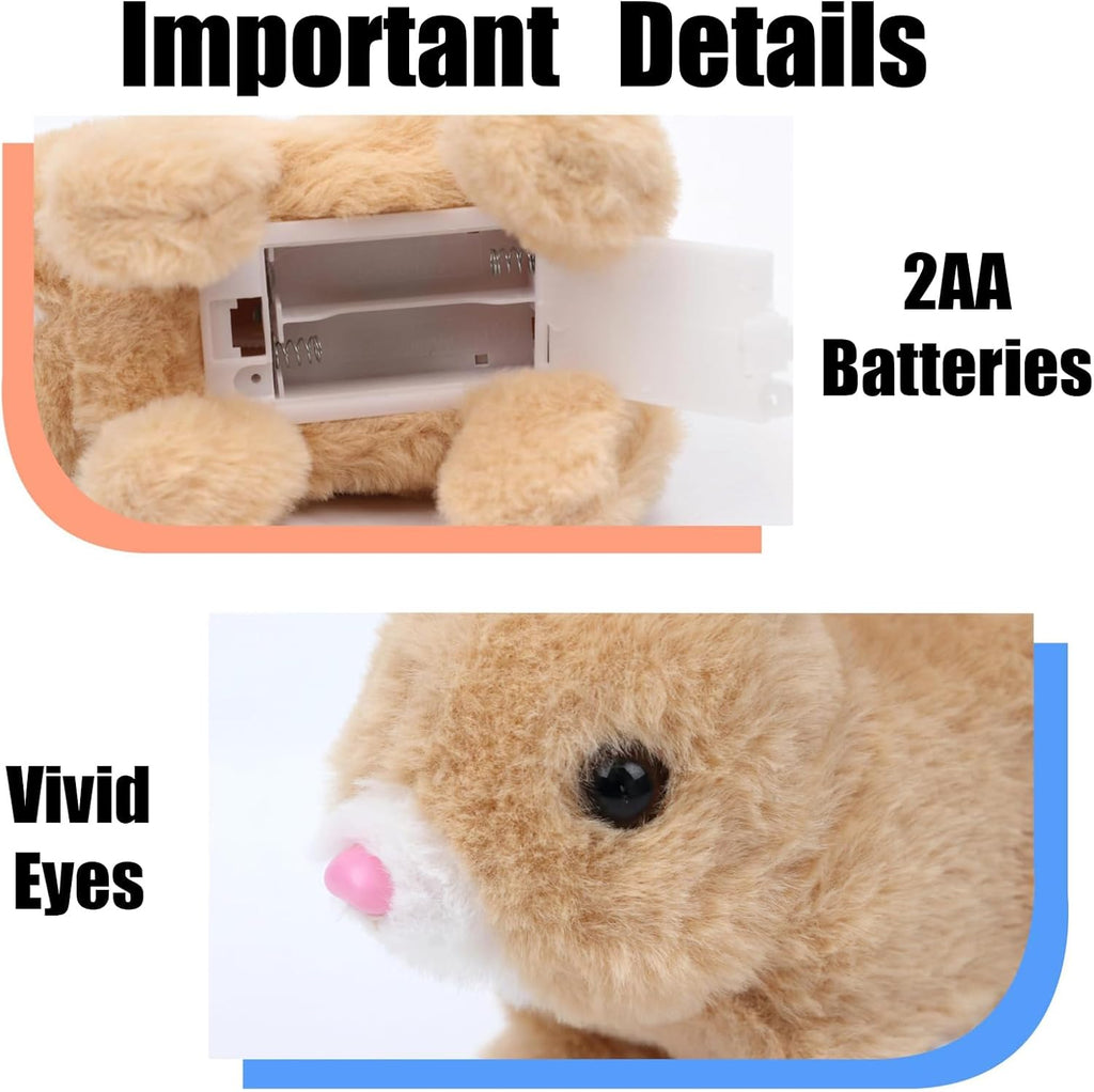 Zloeoa Conejito de peluche de peluche, juguete electrónico interact...