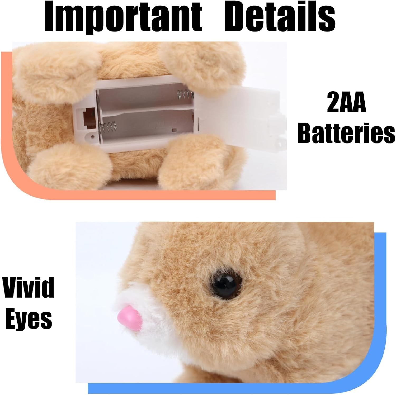 Zloeoa Conejito de peluche de peluche, juguete electrónico interact...