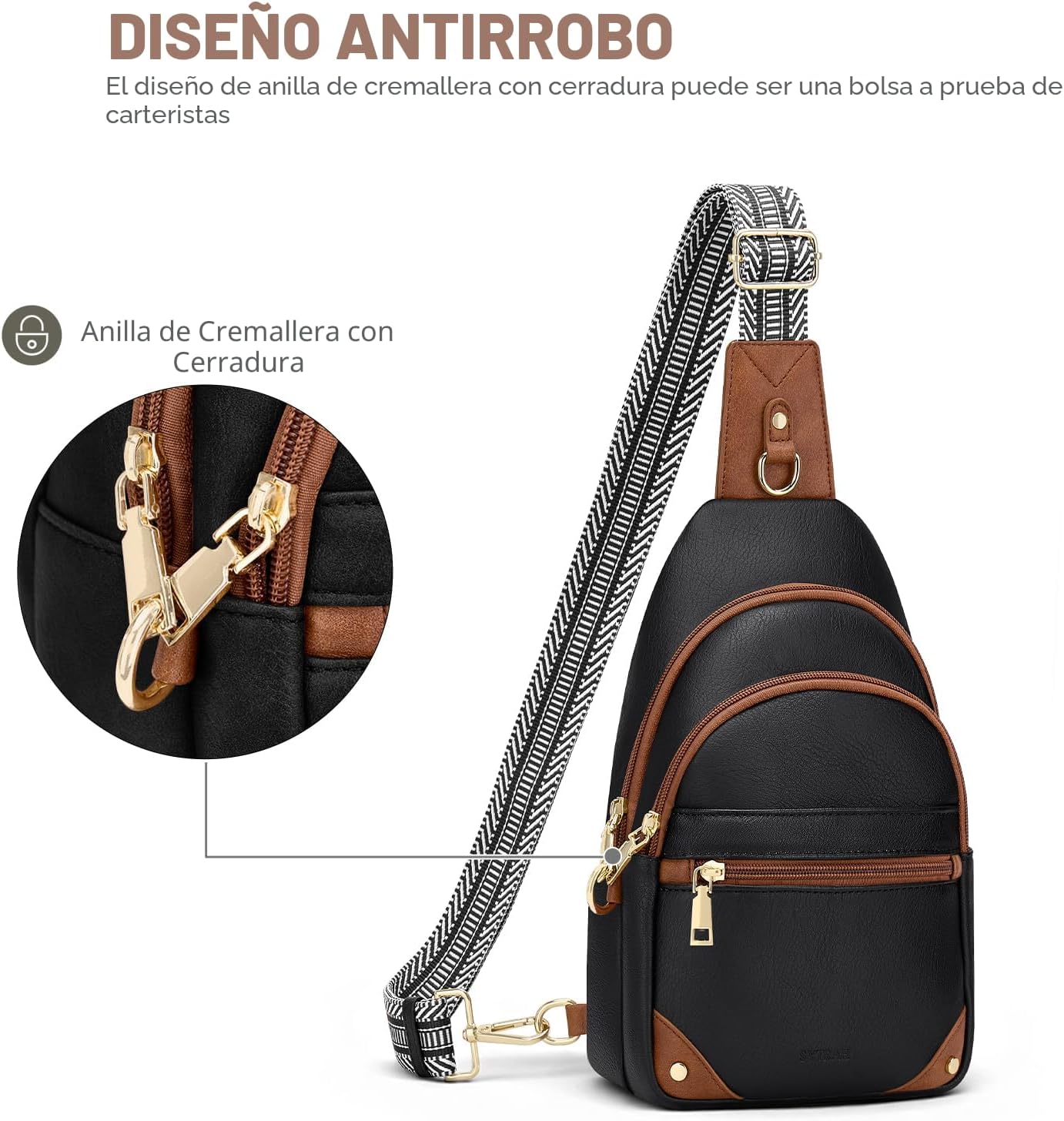 SYTRAH Bolsos de hombro antirrobo para mujer, bolso bandolera RFID...