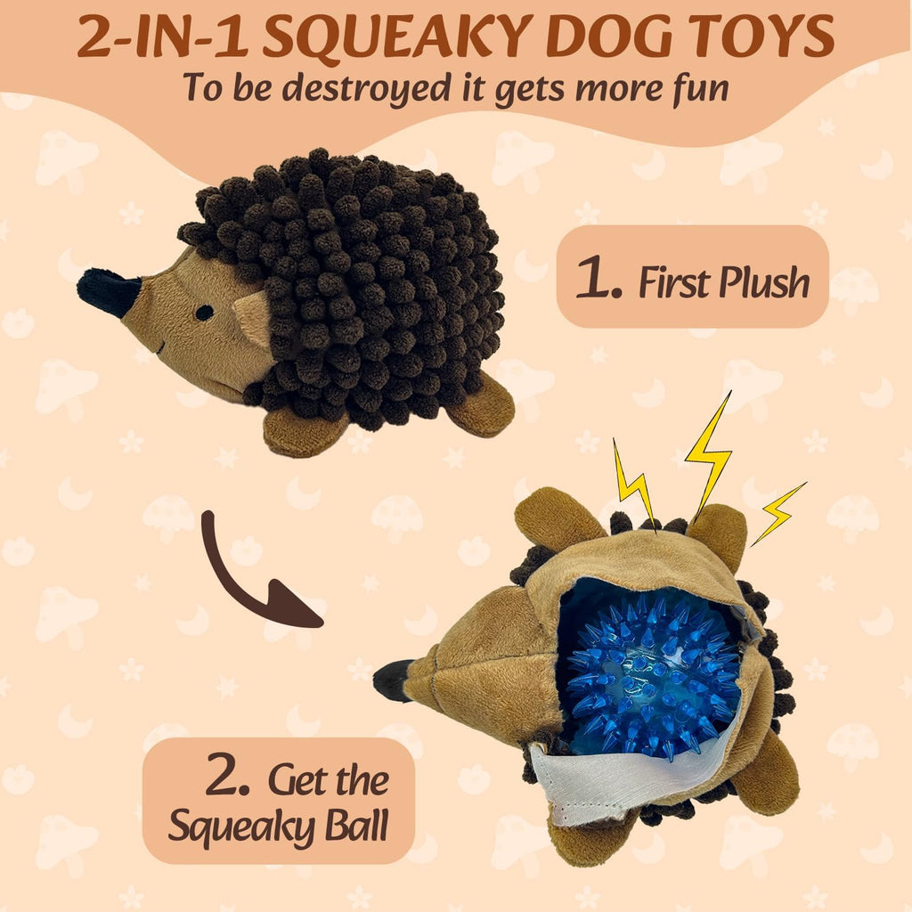 Chongqile Juguetes de peluche para perros, paquete de 5, erizo chir...