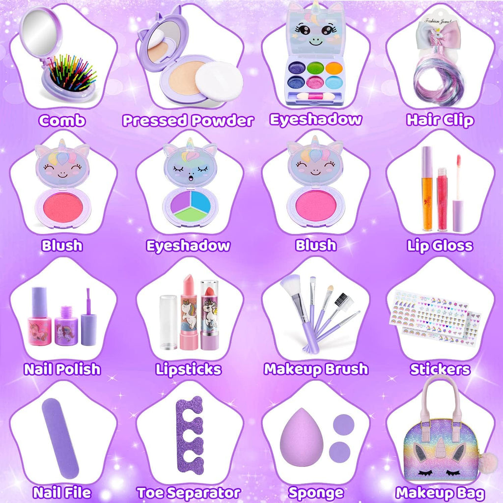 Beayuck Kit de Maquillaje para Niñas - Kit de Maquillaje de Juguete...