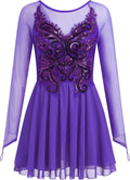 Vestido de patinaje artístico para mujer, diseño de mariposa, lente...