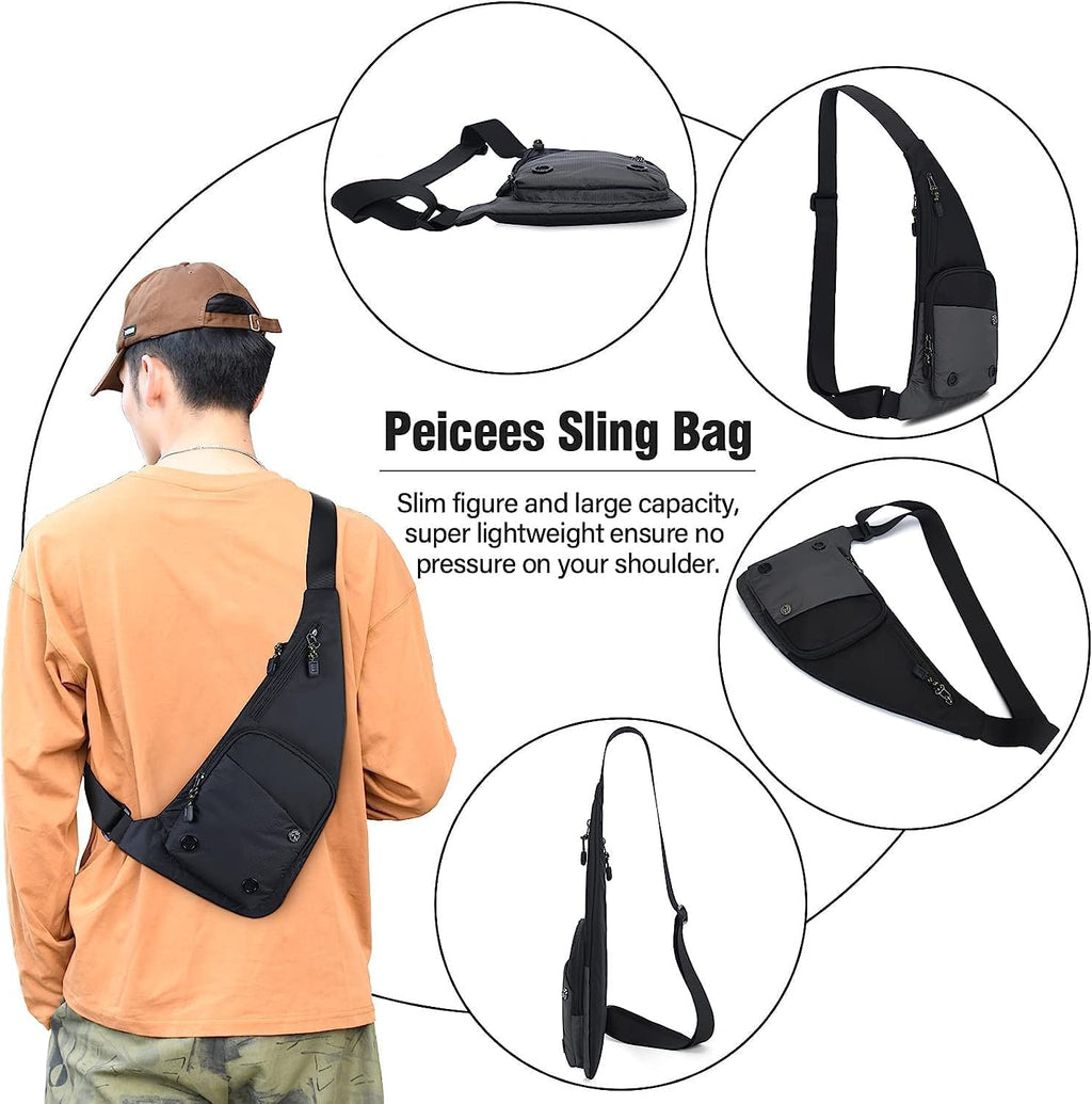 Peicees Bolso Bandolera Impermeable Bolsa Cruzada Para Hombres Moch...