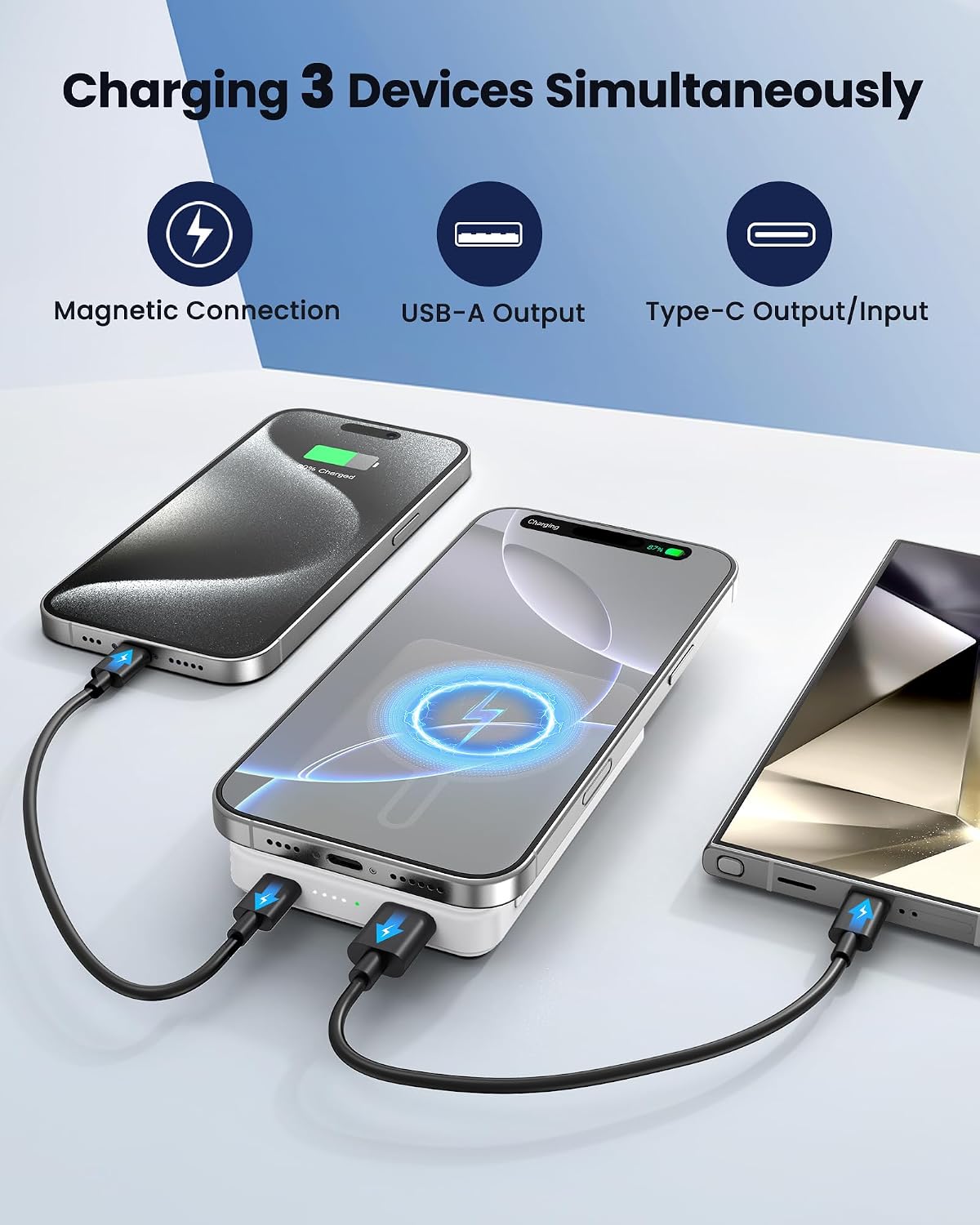 COOAV Cargador Portátil Magnético Power Bank 12000mAh Compatible co...