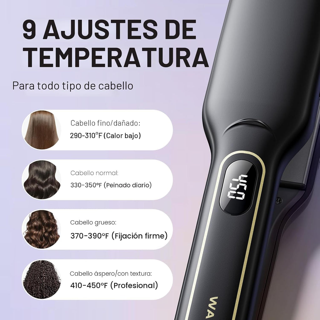 Wavytalk Alisador de pelo de mojado a liso, plancha plana de titani...