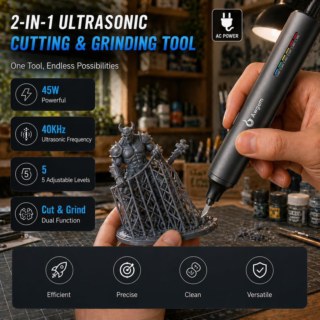 Cuchillo de corte ultrasónico de 45 W, cortador y pulidor ultrasóni...