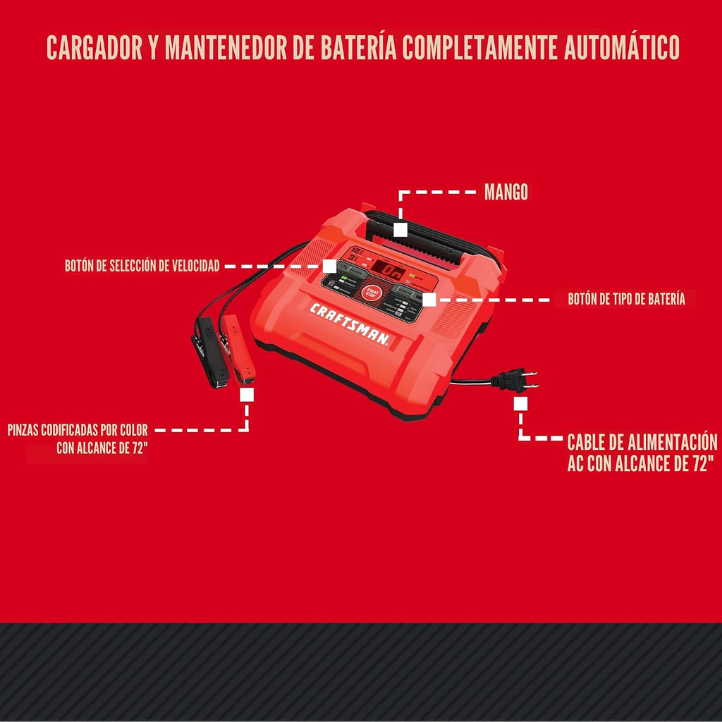 CRAFTSMAN - Cargador y mantenedor de batería de coche 12A, 6V\/12V...