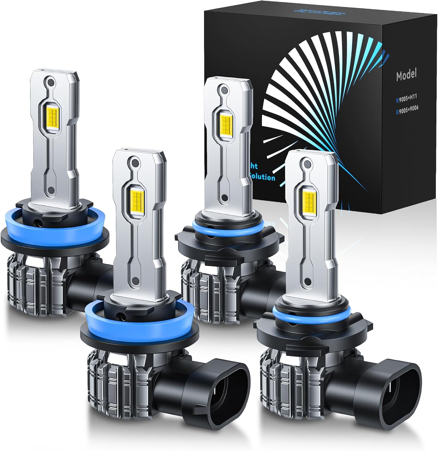 FTEVAR H11+9005 bombillas LED combo, 6000K blanco frío sin ventilad...