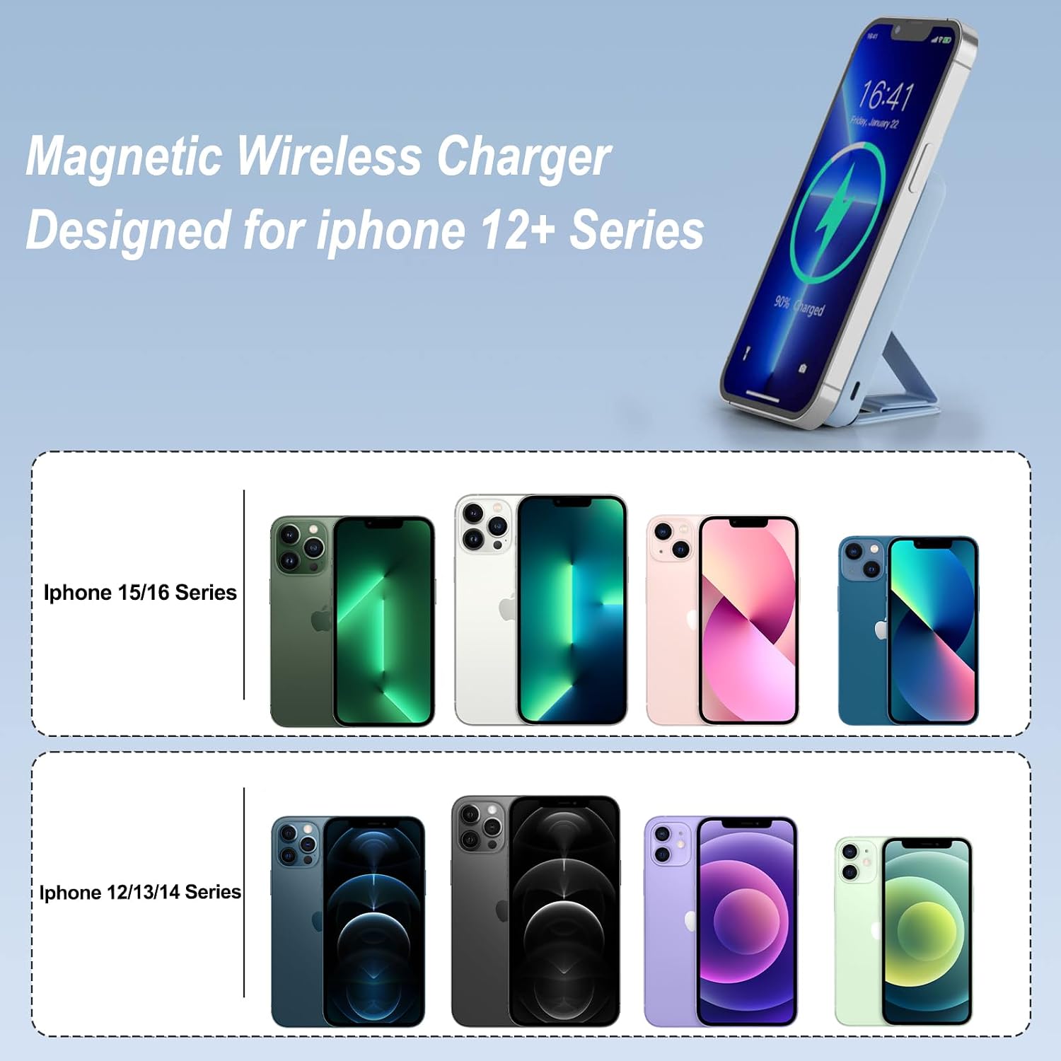 AOGUERBE para Magsafe Power Bank, paquete de batería magnético pleg...