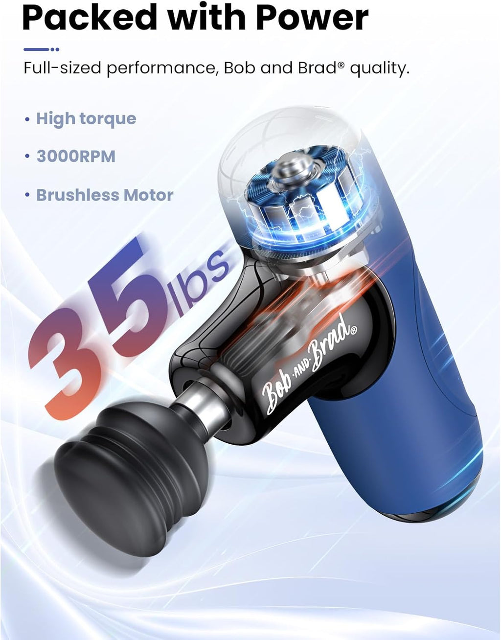 BOB AND BRAD Q2 Mini pistola de masaje, masajeador de tejido profun...