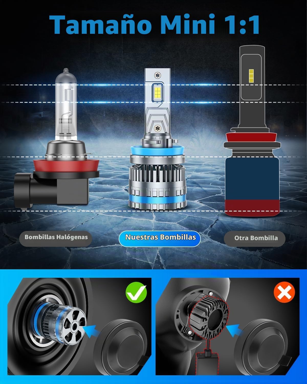 Bombillas Ursprung H11\/H8\/H9\/H16, actualización 2026, ultrabrill...