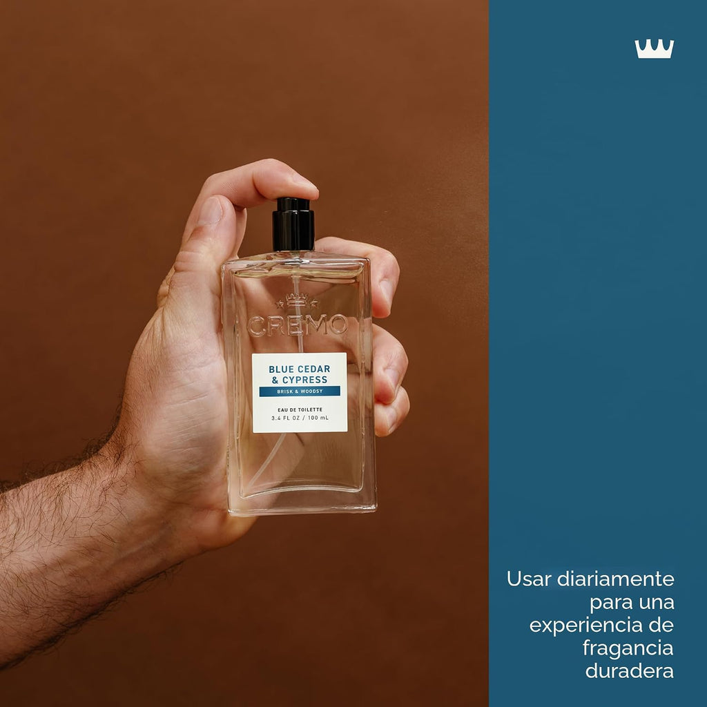 Cremo Cologne For Men - Spray de colonia para hombre de cedro azul...