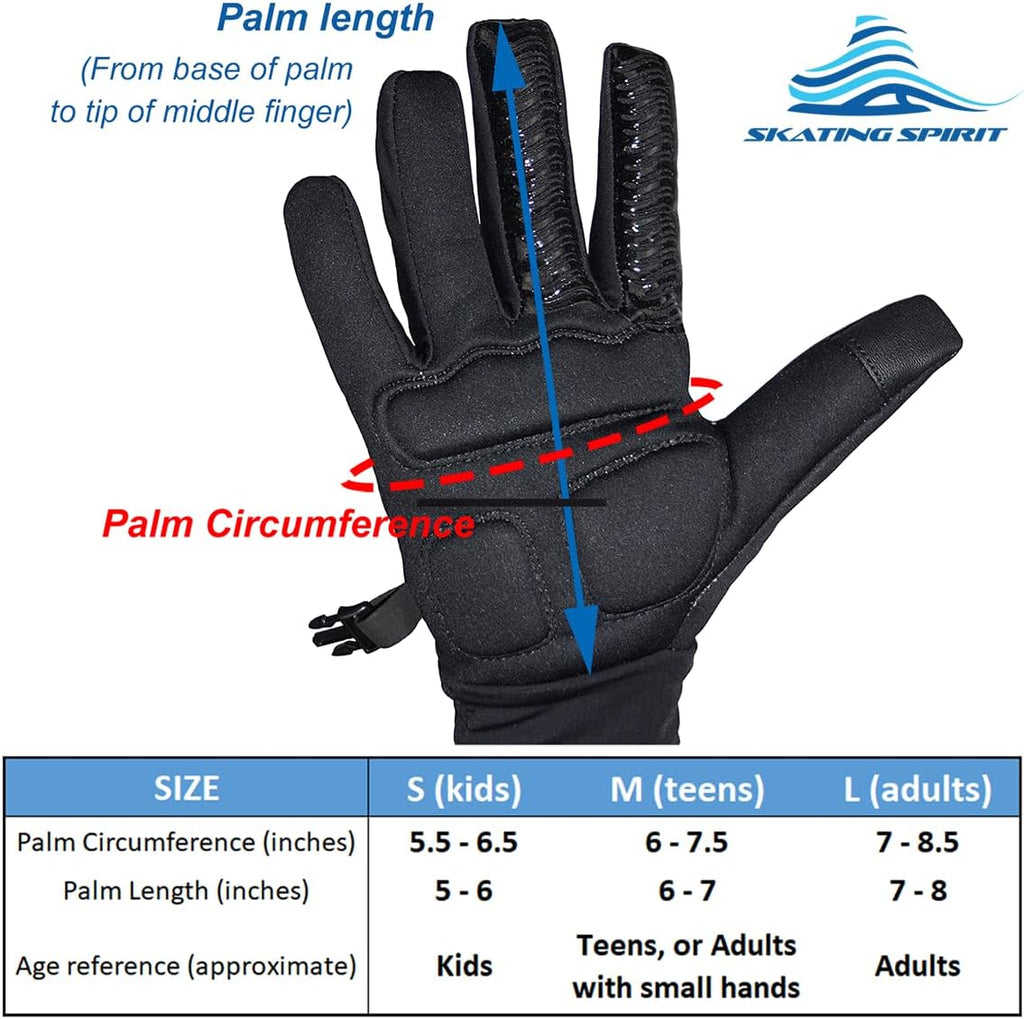 Skating Spirit Guantes de protección de palma acolchados de gel par...