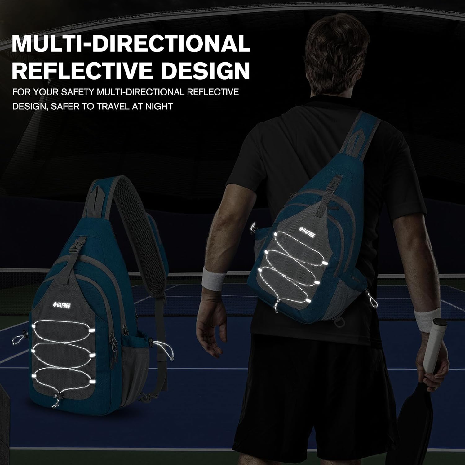 G4Free Pickleball Bag, bolso bandolera para hombres y mujeres, moch...