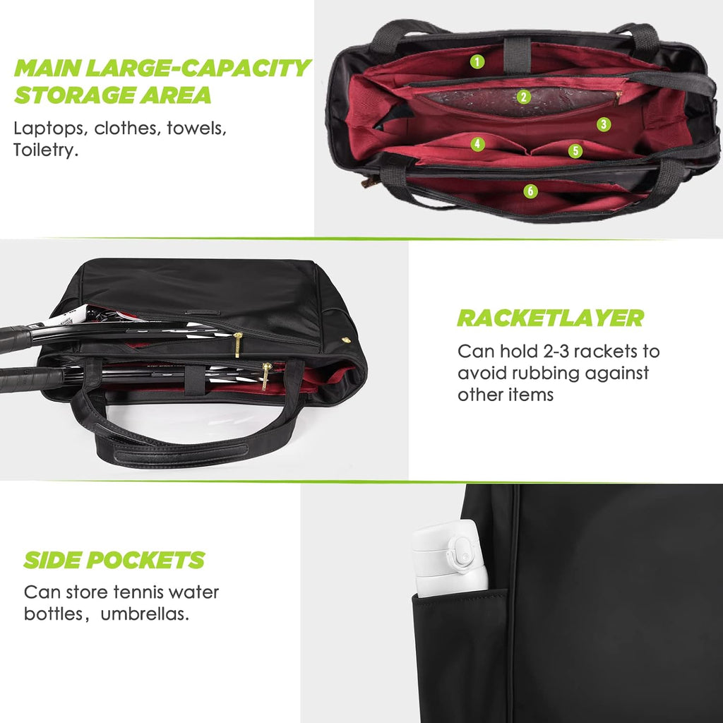 CHICECO Bolsa de tenis para mujer, bolsa de raqueta de tenis grande...