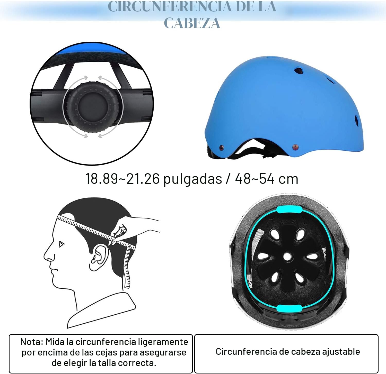 WayEee Juego de casco de bicicleta para niños, rodilleras, equipo d...