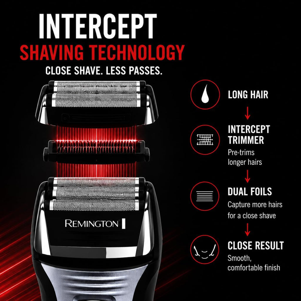 Afeitadora eléctrica Remington F5-5800 para hombres, color negro