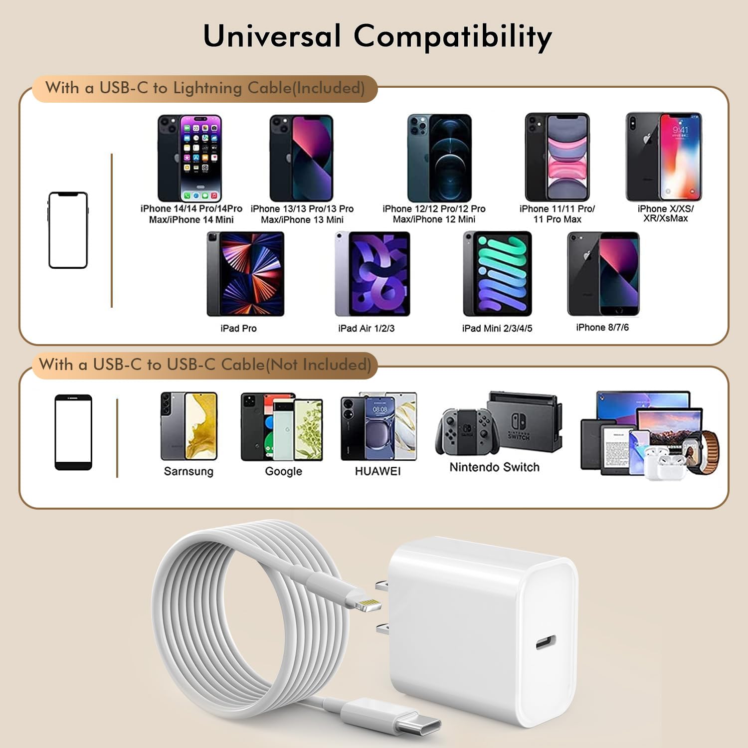 [Certificado MFi de Apple] Cargador rápido para iPhone de 10 pies,...